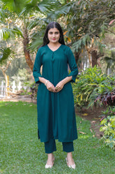 Modal Designer Co-ord Set With V-Neckline